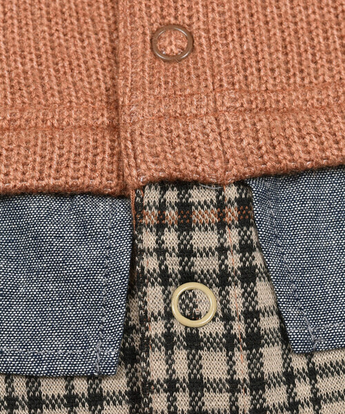 SLAP SLIP BABY（スラップスリップベビー）の「【お揃い】アニマルワッペン付レイヤード風チェックパンツロンパースベビー(70~80cm)（ロンパース・キッズ・オフホワイト/ブラウン・70cm/80ｃｍ）」の19枚目の写真