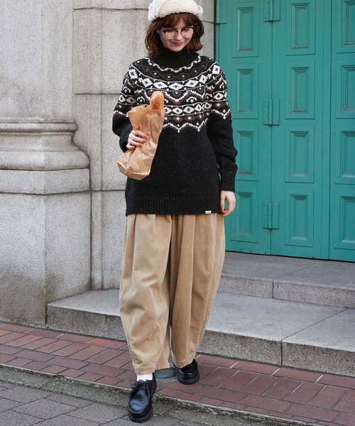 ノルディックニットハイネックプルオーバー MONO-MART LADY'S