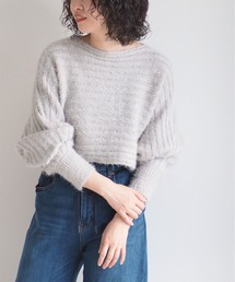 シャギーラメショートニット