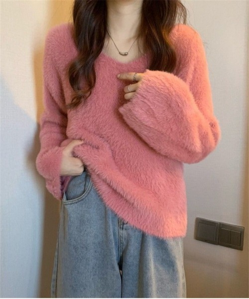 Ritzy（リッツィー）の「もこもこ Vネックニット（ニット/セーター