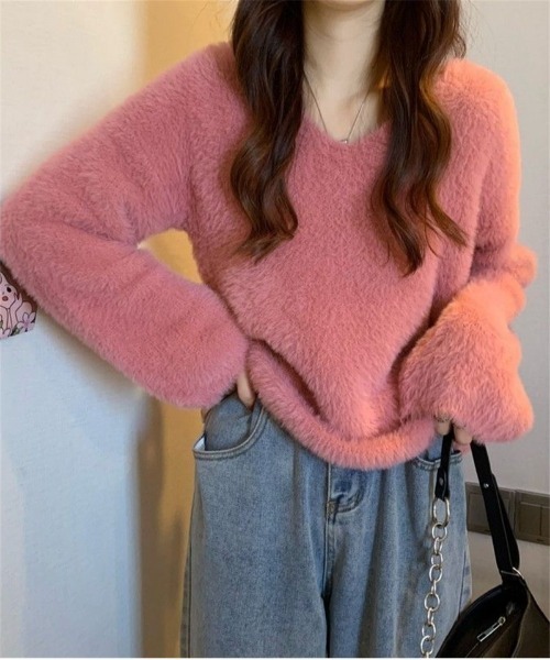 VICOLO 売れ筋商品|||ヴィコロ ニット&セーター アウター レディース Turtlenecks Pink ニットセーター レディース vネック[品番：KH000009364]｜VIVID