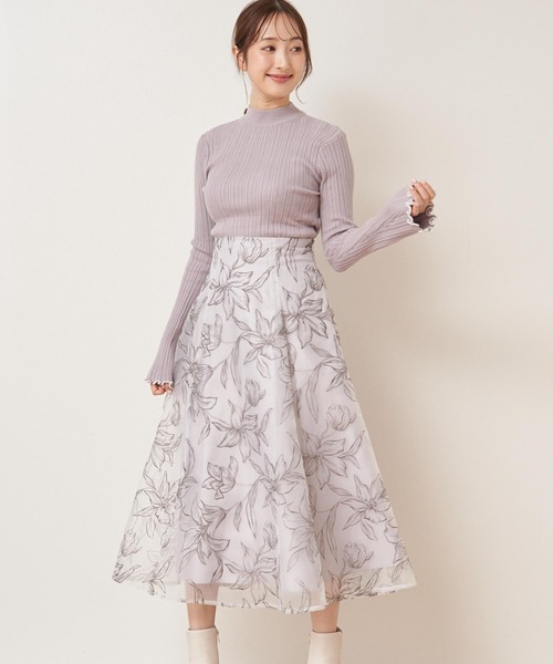 NOELA（ノエラ）の「フラワー刺繍オーガンジースカート（スカート・レディース・ブラック/オフホワイト/グレー・S/M）」の16枚目の写真