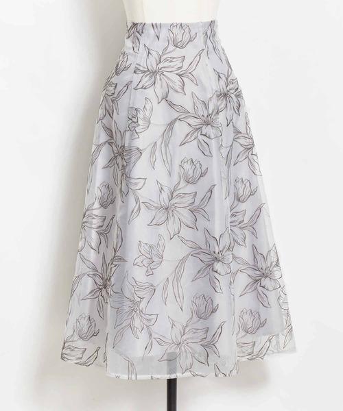 NOELA（ノエラ）の「フラワー刺繍オーガンジースカート（スカート・レディース・ブラック/オフホワイト/グレー・S/M）」の17枚目の写真