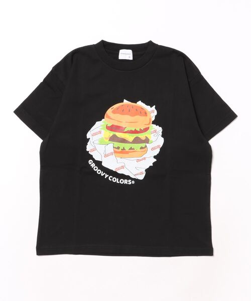 GROOVY COLORS（グルービーカラーズ）の「HAMBURGER Tシャツ（Tシャツ/カットソー・キッズ・ピンク/ブラック/その他1・130/140）」の6枚目の写真