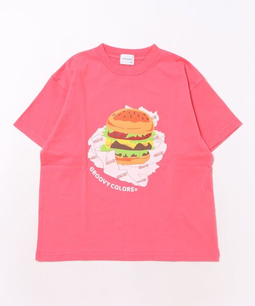 GROOVY COLORS（グルービーカラーズ）の「HAMBURGER Tシャツ（Tシャツ/カットソー・キッズ・ピンク/ブラック/その他1・130/140）」の7枚目の写真