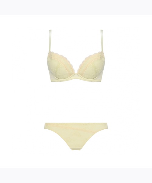 AMOSTYLE BY TRIUMPH（アモスタイルバイトリンプ）の「エントリーコレクション 寄せブラ ブラ＆ショーツセット クワイエットフリル【B,C,Dカップ】 AMST510 WHU + Mini JX（ブラ&ショーツ・レディース・ライトグリーン/ブラック/パープル・B65/C70/C65/B75/B70/C75/D70/D65/D75）」の7枚目の写真