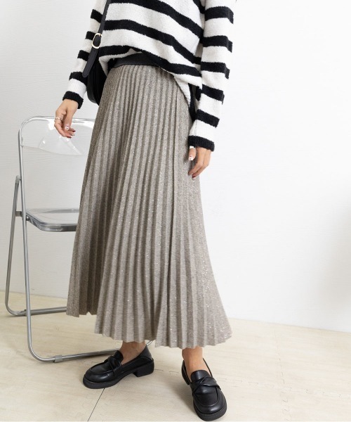 Miniministore(ミニミニストア)の「プリーツスカート レディース(スカート・レディース・ブラック/ベージュ/ダークグレー/ブラウン/グレイッシュベージュ・フリー)」の5枚目の写真