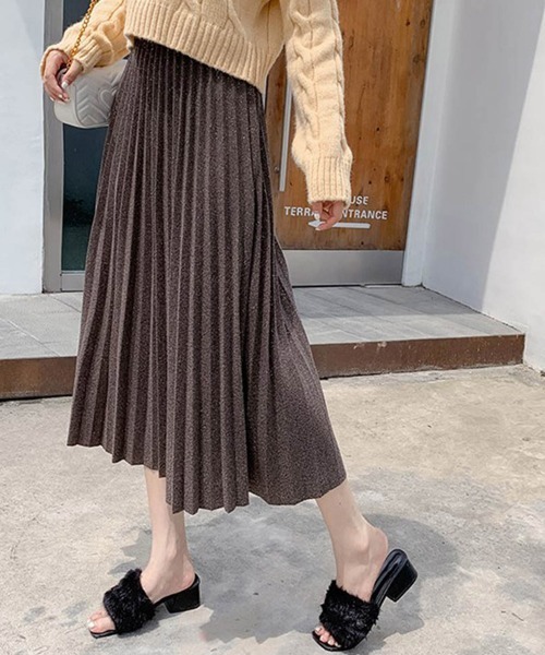 Miniministore(ミニミニストア)の「プリーツスカート レディース(スカート・レディース・ブラック/ベージュ/ダークグレー/ブラウン/グレイッシュベージュ・フリー)」の10枚目の写真