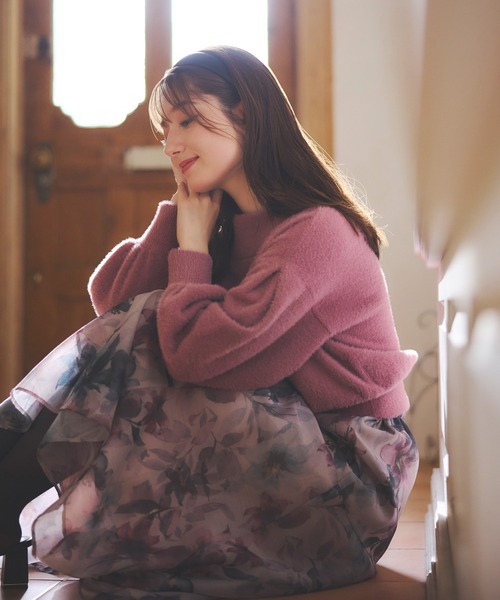 LAISSE PASSE(レッセパッセ)の「シャドウフラワープリントスカート(スカート・レディース・ライトグレー/スモークピンク・SMALL/MEDIUM)」の1枚目の写真