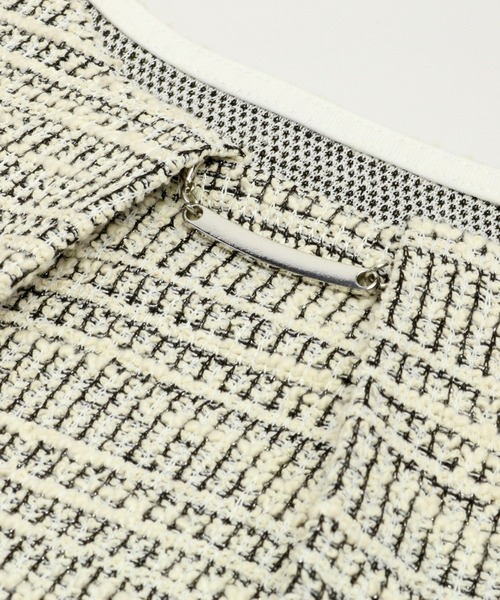 TOKYO SHIRTS（トウキョウシャツ）の「チャーム付きツイードプルオーバー（シャツ/ブラウス・レディース・ブラック/ベージュ・M/L/LL）」の7枚目の写真