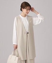 SHOO・LA・RUE（シューラルー）の「【通勤／デイリー／セットアップ可】マルチに使える カットジョーゼット ジレ（ベスト）」