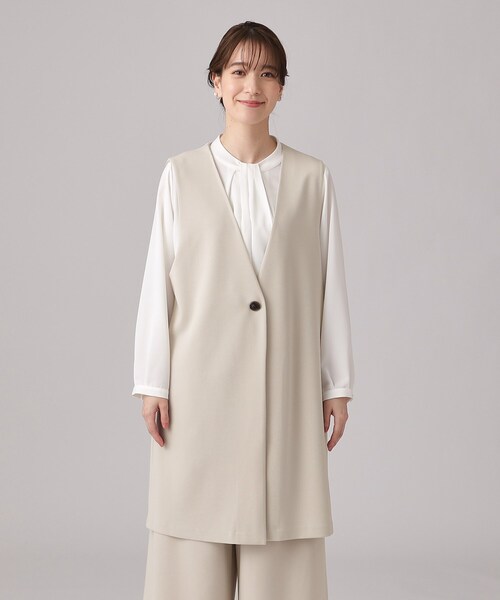 SHOO・LA・RUE(シューラルー)の「【通勤/デイリー/セットアップ可】マルチに使える カットジョーゼット ジレ(ベスト・レディース・ベージュ系その他7/ブラック系3・02/03/04)」の22枚目の写真