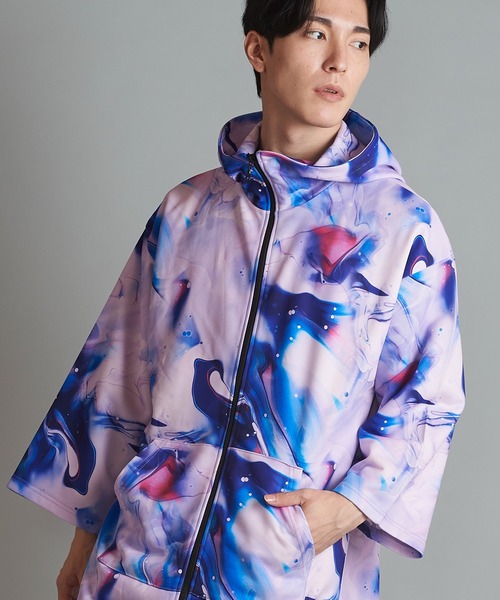 NO ID.（ノーアイディ）の「マーブルプリントBIG-ZIPパーカ（パーカー・メンズ・ブラック/パープル/グレー・ONE SIZE）」の3枚目の写真