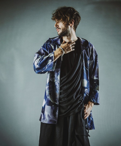 NO ID.（ノーアイディ）の「マーブルプリントBIG-ZIPパーカ（パーカー・メンズ・ブラック/パープル/グレー・ONE SIZE）」の6枚目の写真