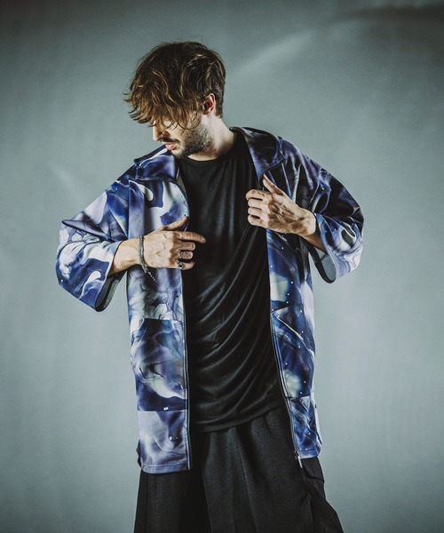 NO ID.（ノーアイディ）の「マーブルプリントBIG-ZIPパーカ（パーカー・メンズ・ブラック/パープル/グレー・ONE SIZE）」の7枚目の写真