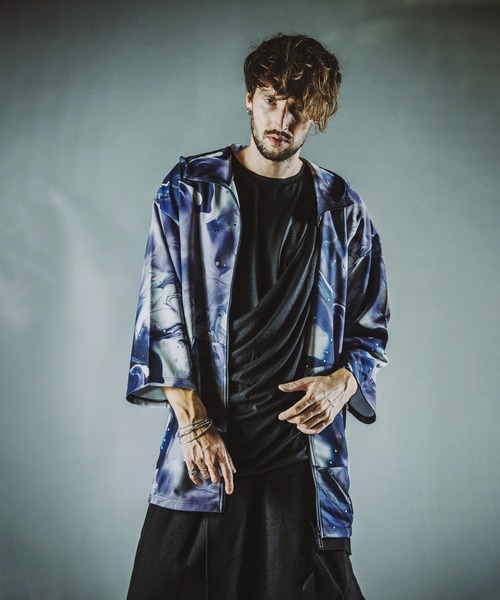 NO ID.（ノーアイディ）の「マーブルプリントBIG-ZIPパーカ（パーカー・メンズ・ブラック/パープル/グレー・ONE SIZE）」の8枚目の写真