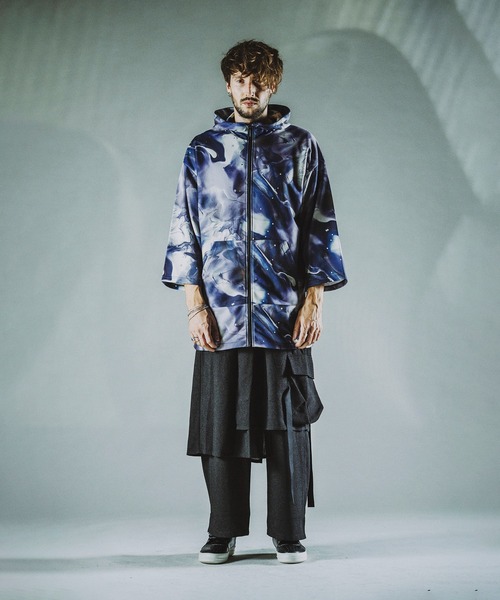 NO ID.（ノーアイディ）の「マーブルプリントBIG-ZIPパーカ（パーカー・メンズ・ブラック/パープル/グレー・ONE SIZE）」の12枚目の写真