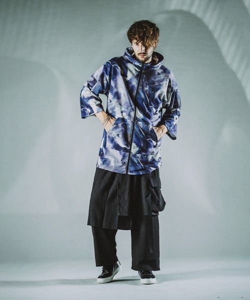 NO ID.（ノーアイディ）の「マーブルプリントBIG-ZIPパーカ（パーカー・メンズ・ブラック/パープル/グレー・ONE SIZE）」の15枚目の写真