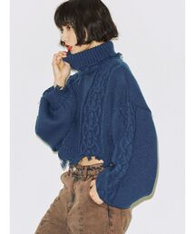 jouetie | ダメージケーブルニット(ニット/セーター)