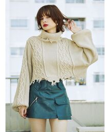 jouetie | ダメージケーブルニット(ニット/セーター)