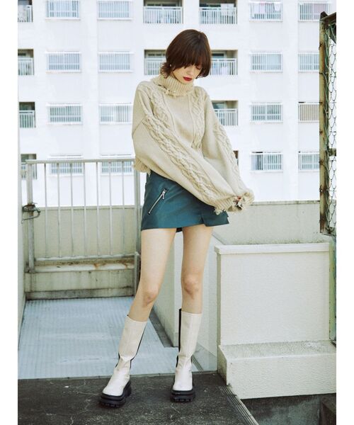 jouetie（ジュエティ）の「ダメージケーブルニット（ニット/セーター・レディース・アイボリー/ブルー/レッド・MEDIUM）」の17枚目の写真