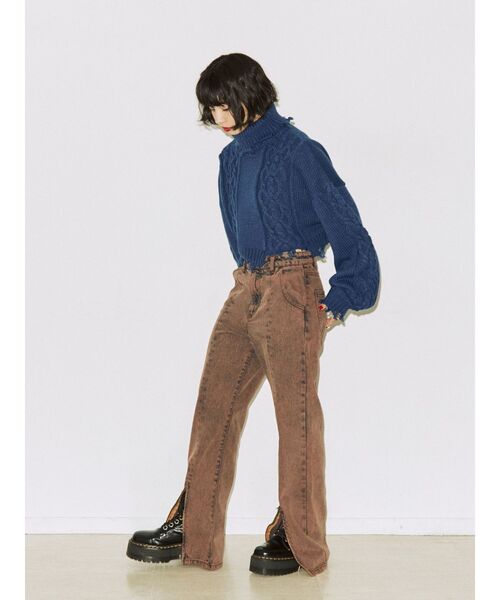 jouetie（ジュエティ）の「ダメージケーブルニット（ニット/セーター・レディース・アイボリー/ブルー/レッド・MEDIUM）」の22枚目の写真