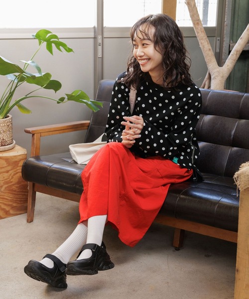 FRAPBOIS（フラボア）の「【FRAPBOIS(フラボア)】ドットワイドロングTシャツ（Tシャツ/カットソー・レディース・ブラック/ホワイト・MEDIUM/LARGE）」の6枚目の写真