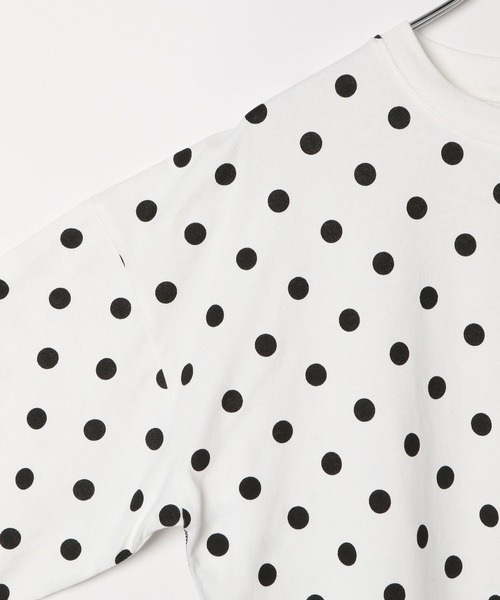 FRAPBOIS（フラボア）の「【FRAPBOIS(フラボア)】ドットワイドロングTシャツ（Tシャツ/カットソー・レディース・ブラック/ホワイト・MEDIUM/LARGE）」の11枚目の写真