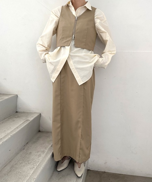 select MOCA(セレクトモカ)の「【セレモニー】ピンタックIラインスカート(スカート・レディース・グレー/ベージュ・MEDIUM/SMALL)」の12枚目の写真