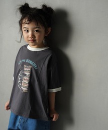 MAKE YOUR DAY | ハングリードッグ半袖リンガーTシャツ■80～140cm(Tシャツ/カットソー)