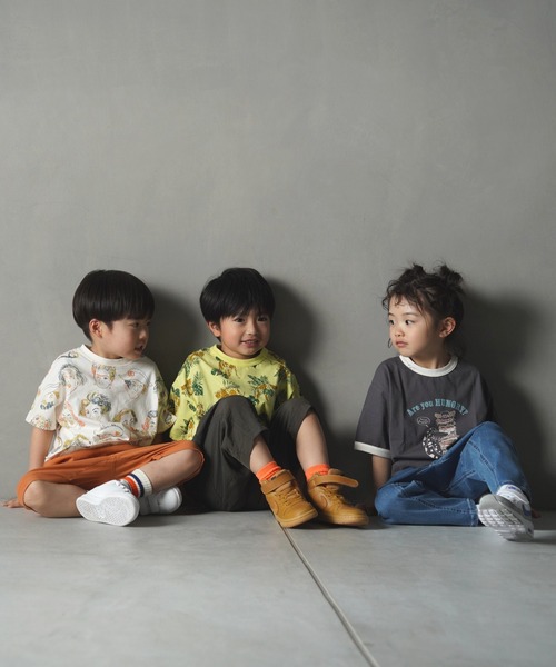 MAKE YOUR DAY（メイクユアデイ）の「ハングリードッグ半袖リンガーTシャツ■80～140cm（Tシャツ/カットソー・キッズ・チャコールグレー/オフホワイト/イエロー・100/90/80/140/130/120/110）」の8枚目の写真