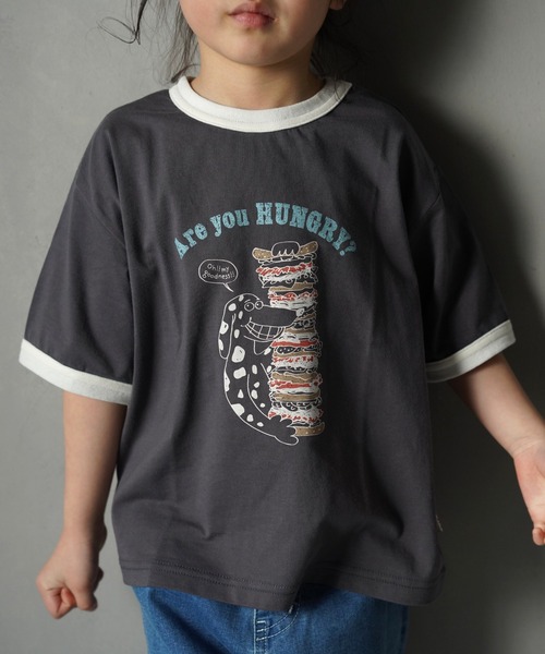ハングリー&アングリーTシャツ セール】ハングリードッグ半袖リンガーTシャツ□80～140cm（T