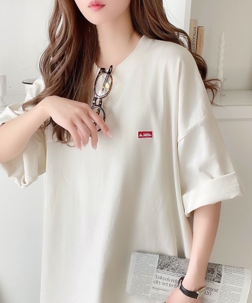 Java（ジャバ）の「《Javaジャバコラボ》バック刺繍で抜かりなくキマる。オーガニックコットン混 綿100％レシピ刺繍ビッグロゴオーバーサイズロックTシャツ（Tシャツ/カットソー・レディース・アイボリー/チャコールグレー/オフホワイト/ネイビー・LARGE/MEDIUM/SMALL/X-LARGE）」の22枚目の写真