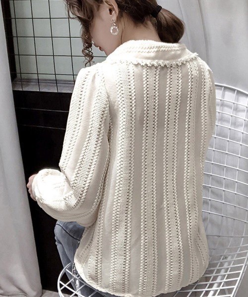 Miniministore(ミニミニストア)の「ビックカラーブラウス きれいめ春トップス(シャツ/ブラウス・レディース・ホワイト/ブラック/ライトベージュ・L/M)」の10枚目の写真