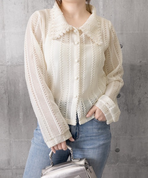 Miniministore(ミニミニストア)の「ビックカラーブラウス きれいめ春トップス(シャツ/ブラウス・レディース・ホワイト/ブラック/ライトベージュ・L/M)」の19枚目の写真