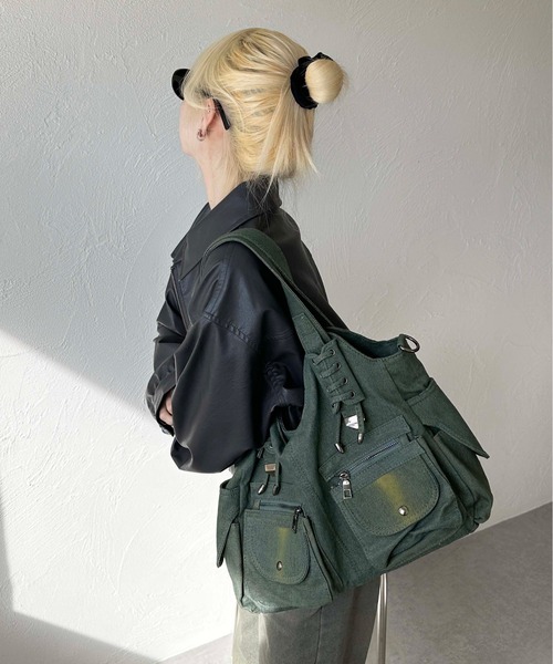 sedacle girl(セダクルガール)の「2WAYレースアップデニムバッグ(ハンドバッグ・レディース・ブルーグリーン・FREE)」の8枚目の写真