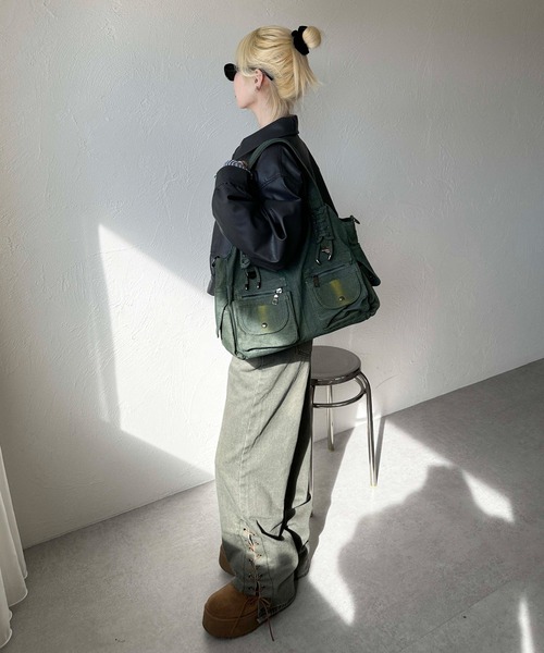 sedacle girl(セダクルガール)の「2WAYレースアップデニムバッグ(ハンドバッグ・レディース・ブルーグリーン・FREE)」の7枚目の写真