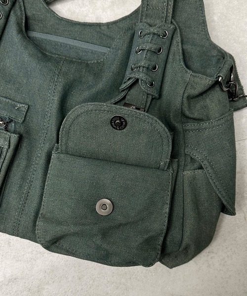 sedacle girl(セダクルガール)の「2WAYレースアップデニムバッグ(ハンドバッグ・レディース・ブルーグリーン・FREE)」の6枚目の写真