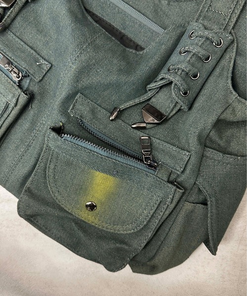 sedacle girl(セダクルガール)の「2WAYレースアップデニムバッグ(ハンドバッグ・レディース・ブルーグリーン・FREE)」の5枚目の写真