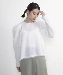 SOFFITTO | 2WAYストレッチ袖タック裾フレアーブラウス(シャツ/ブラウス)