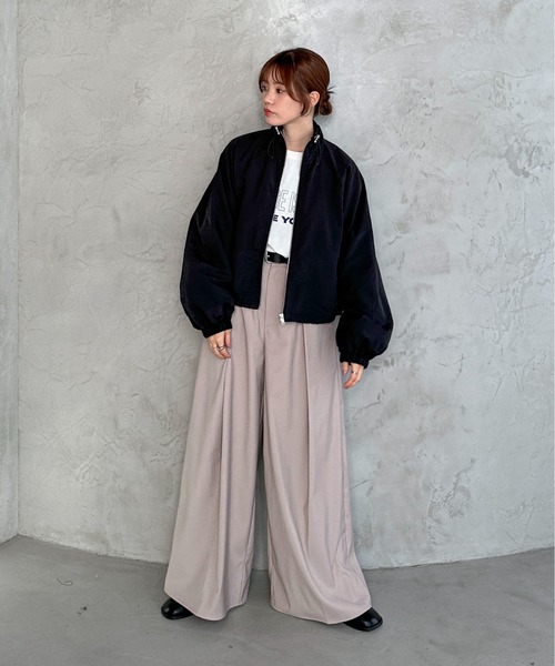 feepur(フェピュール)の「スタンドナイロンコードジャケット(ナイロンジャケット・レディース・ブラック/アイボリー・MEDIUM)」の3枚目の写真