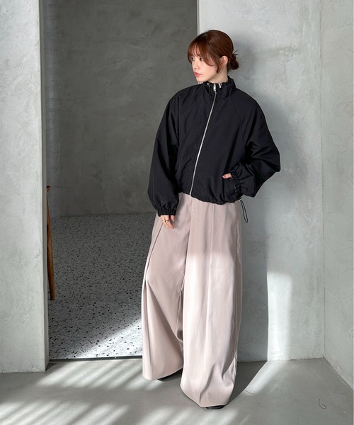 feepur(フェピュール)の「スタンドナイロンコードジャケット(ナイロンジャケット・レディース・ブラック/アイボリー・MEDIUM)」の12枚目の写真