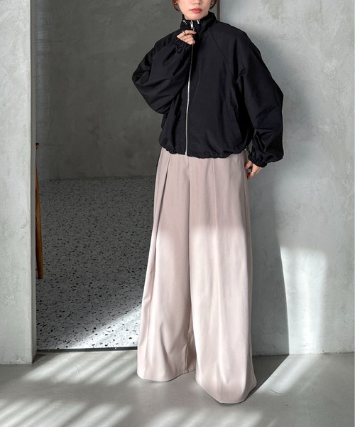 feepur(フェピュール)の「スタンドナイロンコードジャケット(ナイロンジャケット・レディース・ブラック/アイボリー・MEDIUM)」の13枚目の写真