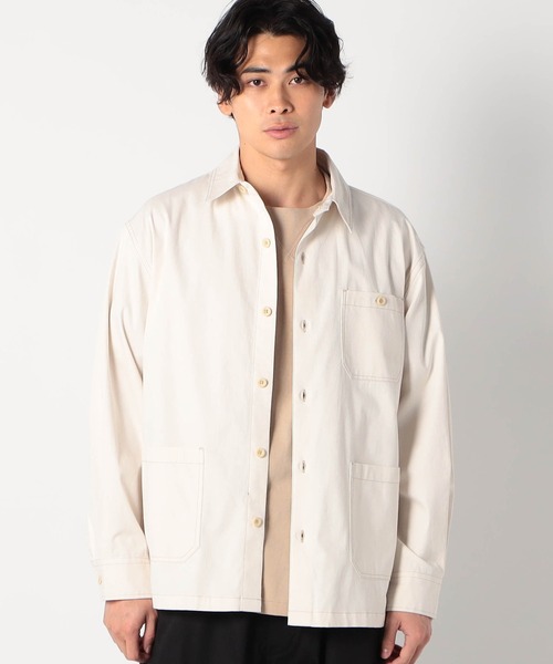 Grand PARK（グランドパーク）の「ライトデニムシャツカバーオール（シャツ/ブラウス・メンズ・ネイビー/アイボリー/ブルー・MEDIUM/LARGE/X-LARGE）」の2枚目の写真