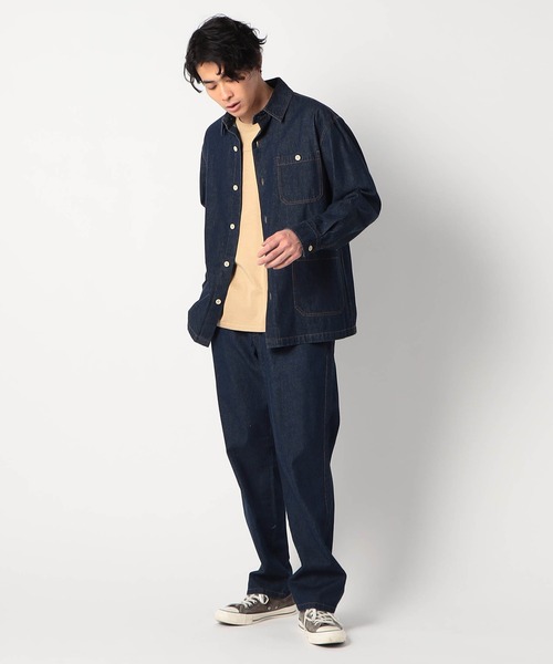 Grand PARK（グランドパーク）の「ライトデニムシャツカバーオール（シャツ/ブラウス・メンズ・ネイビー/アイボリー/ブルー・MEDIUM/LARGE/X-LARGE）」の11枚目の写真