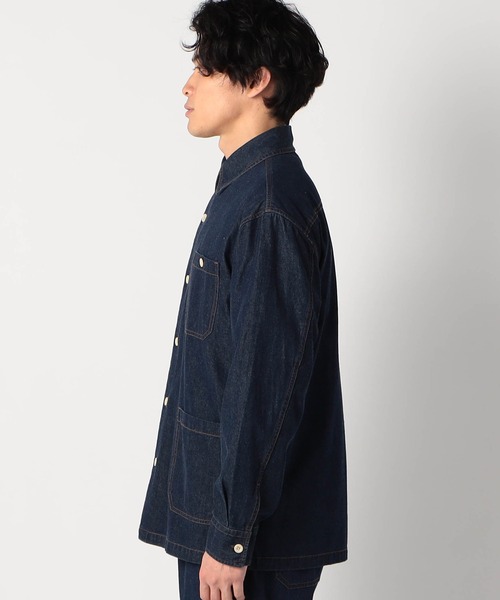 Grand PARK（グランドパーク）の「ライトデニムシャツカバーオール（シャツ/ブラウス・メンズ・ネイビー/アイボリー/ブルー・MEDIUM/LARGE/X-LARGE）」の13枚目の写真