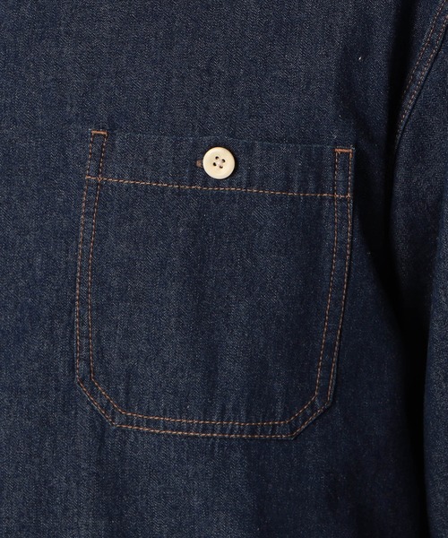 Grand PARK（グランドパーク）の「ライトデニムシャツカバーオール（シャツ/ブラウス・メンズ・ネイビー/アイボリー/ブルー・MEDIUM/LARGE/X-LARGE）」の15枚目の写真