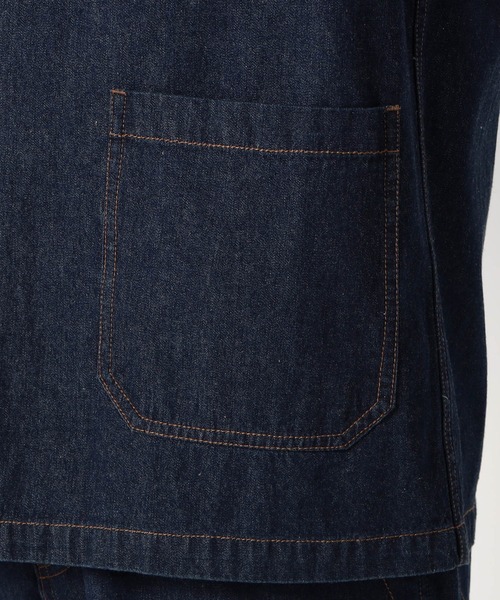 Grand PARK（グランドパーク）の「ライトデニムシャツカバーオール（シャツ/ブラウス・メンズ・ネイビー/アイボリー/ブルー・MEDIUM/LARGE/X-LARGE）」の6枚目の写真