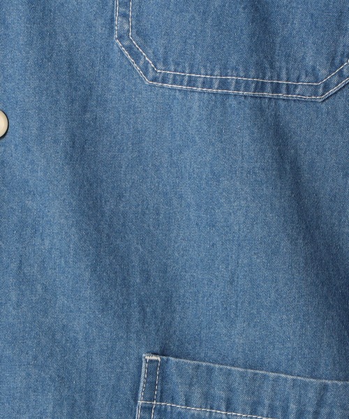 Grand PARK（グランドパーク）の「ライトデニムシャツカバーオール（シャツ/ブラウス・メンズ・ネイビー/アイボリー/ブルー・MEDIUM/LARGE/X-LARGE）」の9枚目の写真