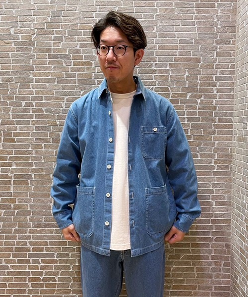 Grand PARK（グランドパーク）の「ライトデニムシャツカバーオール（シャツ/ブラウス・メンズ・ネイビー/アイボリー/ブルー・MEDIUM/LARGE/X-LARGE）」の19枚目の写真